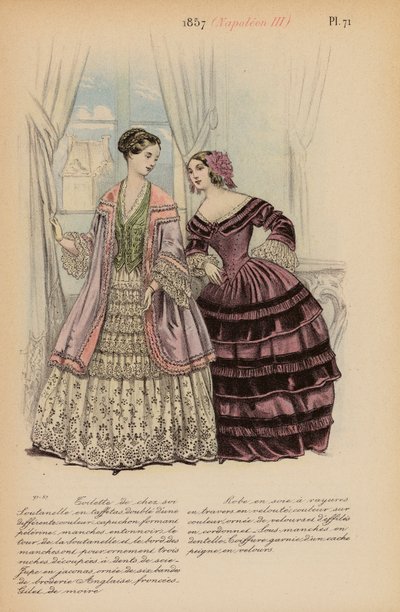Fransk mode: 1857, Napoleon III (farvelitografi) af Louis Colas