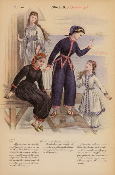 Fransk mode: 1860 a 1870, Napoleon III (farvelitografi) af Louis Colas