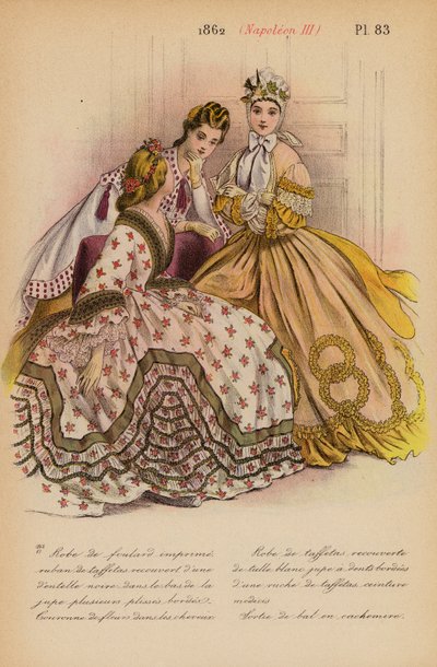 Fransk mode: 1862, Napoleon III (farvelitografi) af Louis Colas