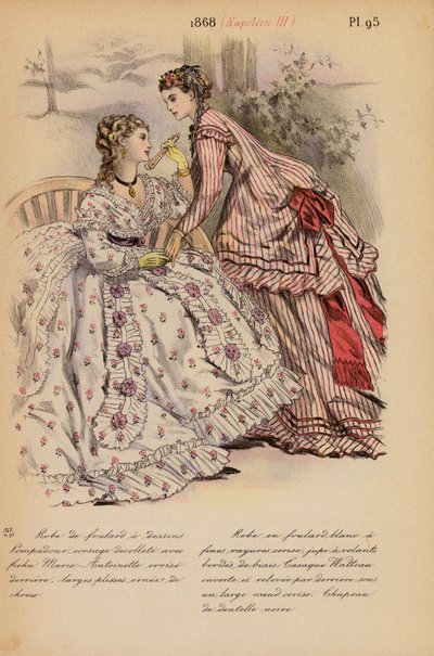 Fransk mode: 1868, Napoleon III (farvelitografi) af Louis Colas