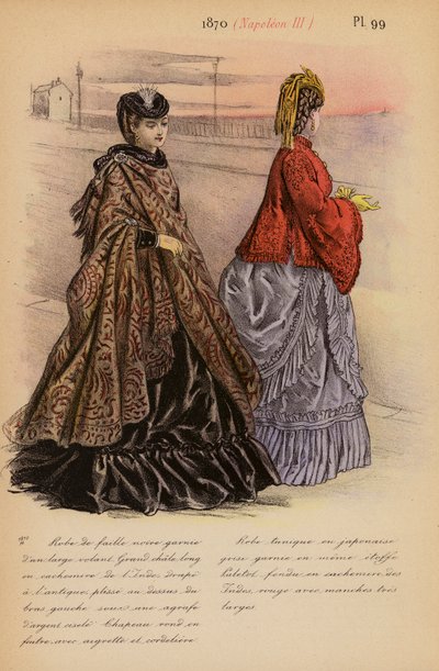 Fransk mode: 1870, Napoleon III (farvelitografi) af Louis Colas
