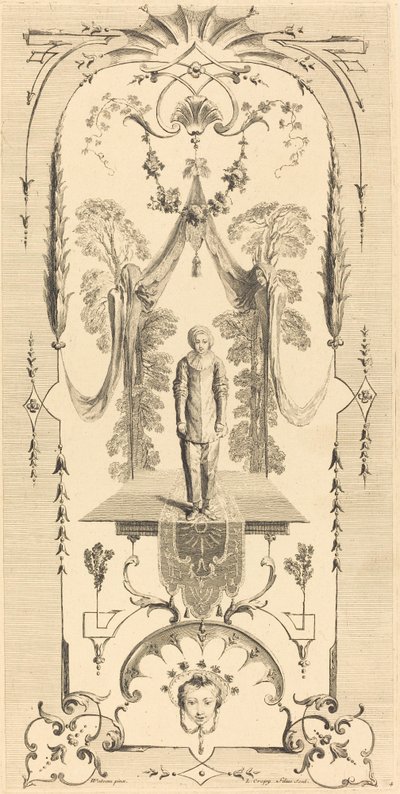 Gilles af Louis Crépy after Antoine Watteau