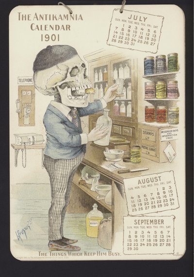 Illustration for Antikamnia Calendar, 1901 af Louis Crucius or Crusuius