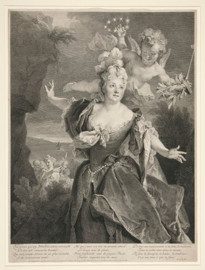 Portræt af Marie Anne de Chateauneuf (kaldet Duclos) af Louis Desplaces