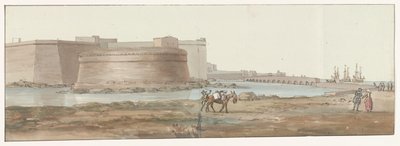 Udsigt over Gallipoli Gallipoli indgangsvisning (titel på objekt) Rejser i Italien, Sicilien og Malta - 1778 (serietitel) af Louis Ducros