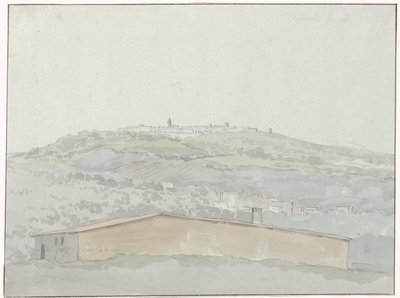 Udsigt på Montefusco Udsigt over Montefusco (titel på objekt) Rejser i Italien, Sicilien og Malta - 1778 (serietitel) af Louis Ducros