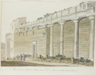 Se det gamle Minerva-tempel på øen Syracuse Udsigt over det gamle Minerva-tempel på øen Syracuse (titel på objektet) Rejser i Italien, Sicilien og Malta - 1778 (serietitel) af Louis Ducros