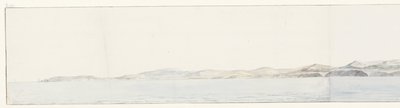 Panorama sætter Agrigento i de kust Fjernsyn over byen Girgenti og kysten (titel på objektet) Rejser i Italien, Sicilien og Malta - 1778 (serietitel) af Louis Ducros