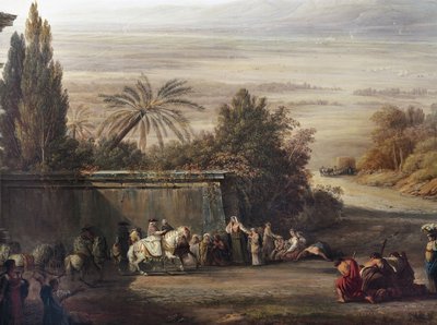Pius VI besøger de pontinske moser af Louis Ducros