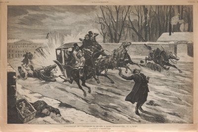 Mordet på zar Alexander II i Skt. Petersborg, 1881. af Louis Dünki