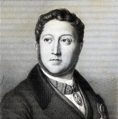 Portræt af komponisten Gioachino Antonio Rossini 1792-1868, 1836. af Louis Dupré