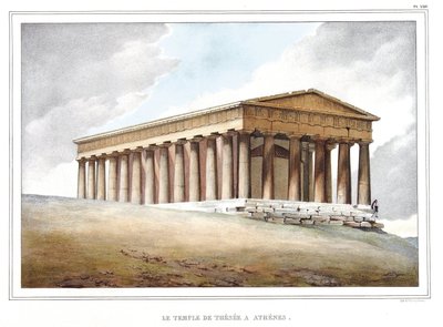 Thesee a Athenes tempel. i "" Rejsen til Athen og Konstantinopel, eller samling af græske og osmanniske portrætter, udsigter og kostumer, malet på naturens steder, litografier og farver af Louis Dupre (1789-1837), Davids elev.1825. af Louis Dupré