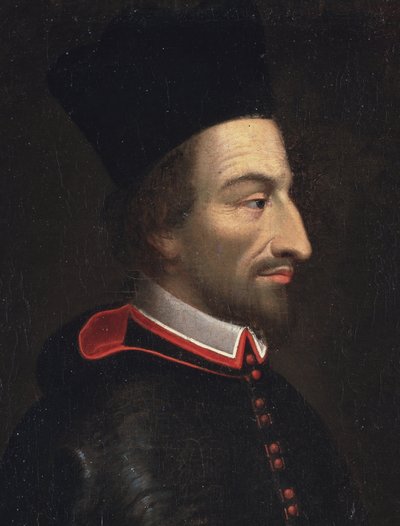Portræt af Cornelius Jansen, kaldet Jansenius, biskop af Ypres, detalje (olie på lærred af Louis Dutielt
