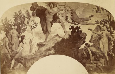 Apollon modtager lyren af Louis Emile Durandelle