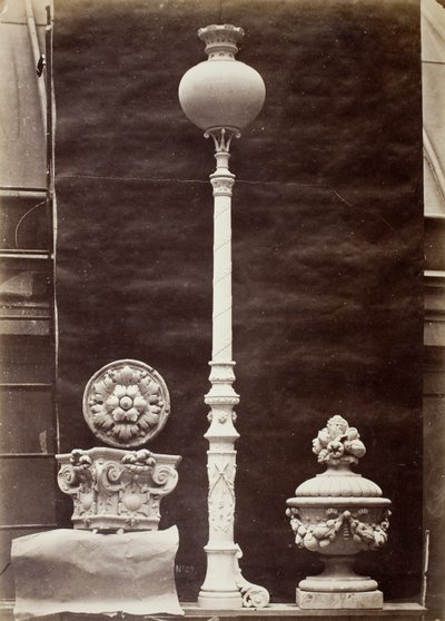 Interiørdetaljer og kandelaber, Théâtre du Vaudeville, Paris af Louis Emile Durandelle