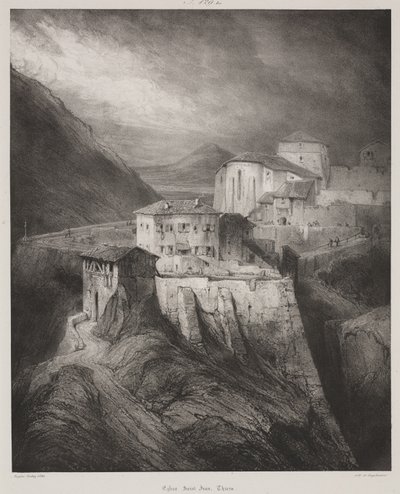 Saint Jean-kirken, Thiers, Auvergne af Louis Eugene Gabriel Isabey