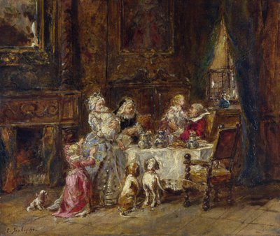 Isabey, Louis Gabriel Eugene (1803-1886) Bedstefars fødselsdag Olie på træ 1866 National Gallery, London 24,1x28,9 af Louis Eugene Gabriel Isabey