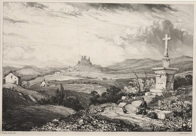 Larderole Slot, Auvergne af Louis Eugene Gabriel Isabey