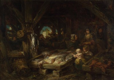 Fiskemarkedet, Dieppe, 1845 af Eugene Isabey
