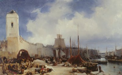 Havnen i Dunkirk, 1831 af Eugene Isabey