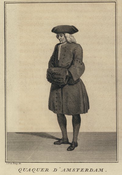 Quaker fra Amsterdam, Holland (gravering) af Louis Fabricius (after) Dubourg