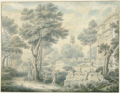 Arkadisk landskab med en grav af Louis Fabritius Dubourg