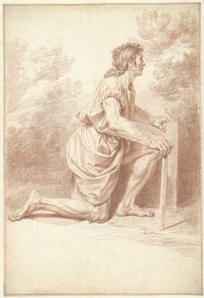 Knælende mand, til højre af Louis Fabritius Dubourg
