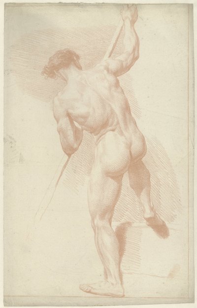 Mand nøgen, stående, set bagfra af Louis Fabritius Dubourg