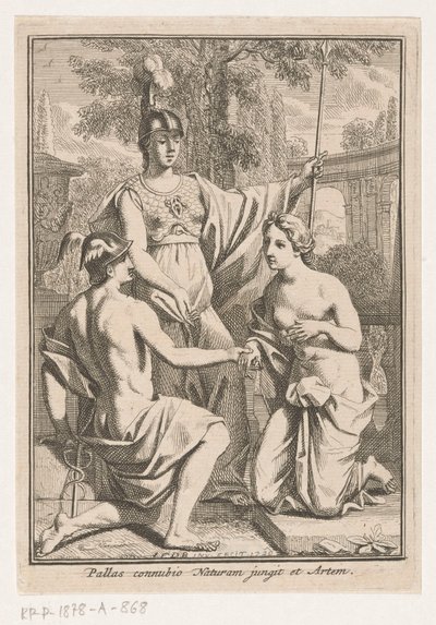 Minerva genforener Merkur og personificeringen af ​​naturen af Louis Fabritius Dubourg