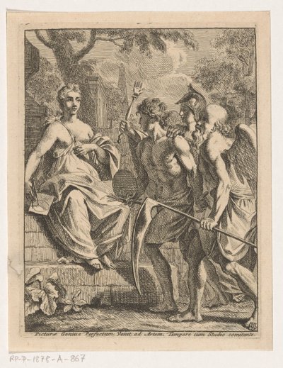 Maleri bringes til perfektion af Fader Tid af Louis Fabritius Dubourg