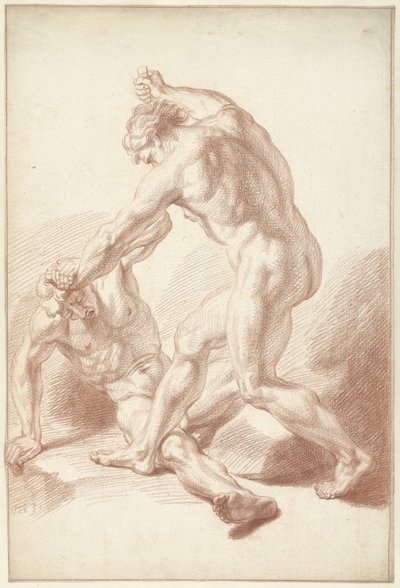 To nøgne mænd kæmper af Louis Fabritius Dubourg