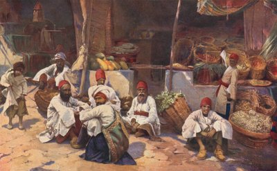 En persisk butik (farve litho) af Louis Fairfax Muckley