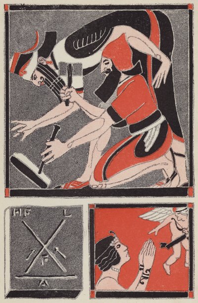 Noahs kort over kærlighed; XXI, I-8 (farve litho) af Louis Fancher