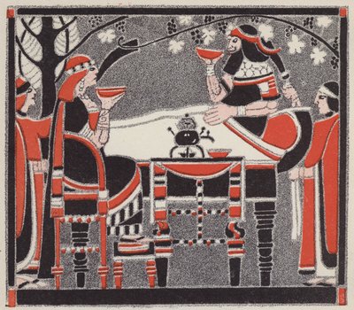 Tjenerens lektie; II, 2 (farve litho) af Louis Fancher