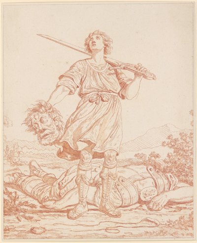David som sejrherre over kæmpen Goliat af Louis Felix de la Rue