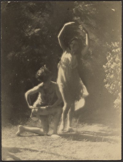 [Dansere i haven] af Louis Fleckenstein