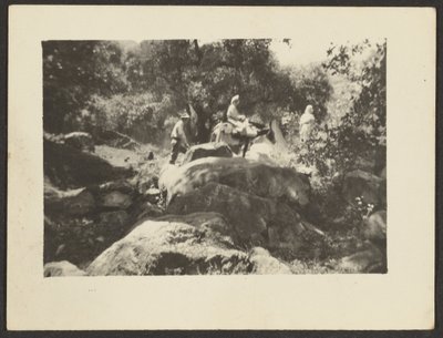 [Figurer, der passerer gennem landskabet] af Louis Fleckenstein