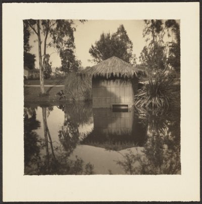 [Hut on Pond] af Louis Fleckenstein