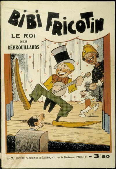 Bibi Fricotin, kongen af hustlers (spiller banjo på scenen) - cover af nr. 7. Af Louis Forton (1879-1934) af Louis Forton