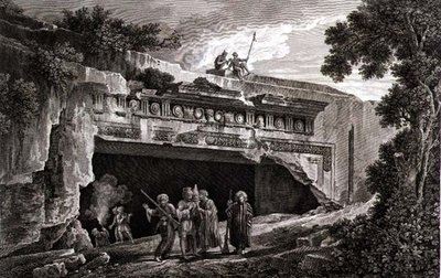 Gravmonumentet for Judas konger, planche 25 fra bind III af en "Voyage Pittoresque", graveret af Tillard af Louis Francois (after) Cassas