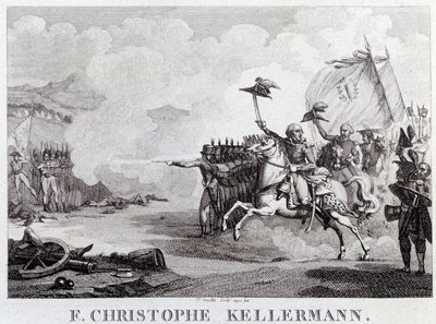 Fransk revolution: "" generalen og marekalen Francois Christophe Kellermann (1735-1820) under slaget ved Valmy den 20/09/1792"" Indgravering af Louis Francois Couche (1782-1849) Paris fra det 18. århundrede, Musee Carnavalet af Louis Francois Couche