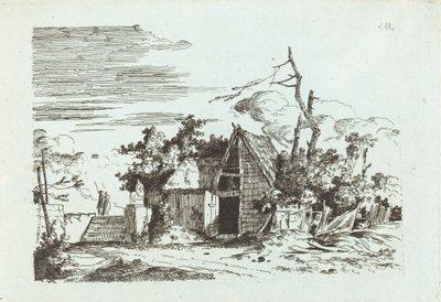 En rustik lade af Louis Gabriel Moreau the Elder