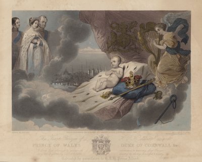 Den første bøn fra prinsen af Wales, prins Albert Edward, den fremtidige kong Edward VII, 1842 af Louis Gallait