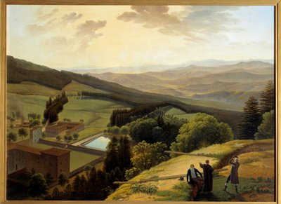 Arno-dalen set fra klosteret Vallombrosa, nær "Paradisino" af Louis Gauffier
