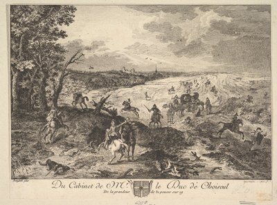 Røveri på en vej efter et maleri i samlingen af Duc de Choiseul, 1771. af Louis Germain