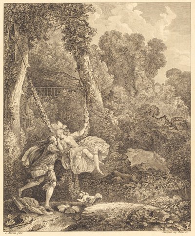 Vi løber mere end én fare der af Louis Germain and Charles Emmanuel Patas after Louis Gabriel Moreau