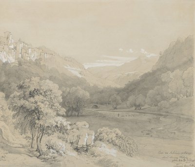 En udsigt over Cavi i Sabine Hills, 1848. af Louis Gurlitt