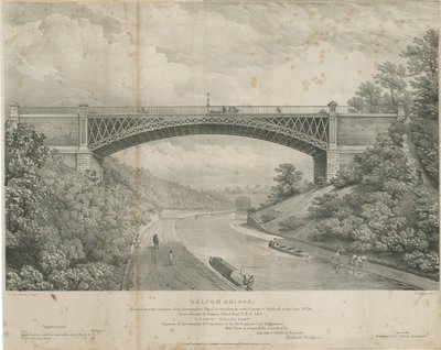 Calton Bridge: zink litografi, nd [1826] af Louis Haghe