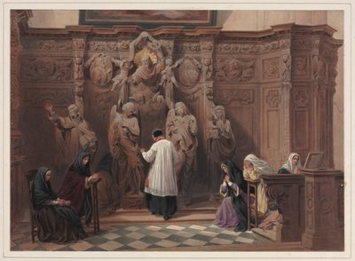 Confessional, St. Paul Church, Antwerpen af Louis Haghe