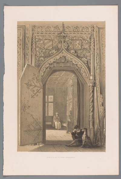 Dør til det fyrstelige kammer i Hohensalzburg Entrée de la salle des princes a Hohensaltzbourg (titel på objektet) af Louis Haghe